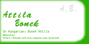 attila bonek business card